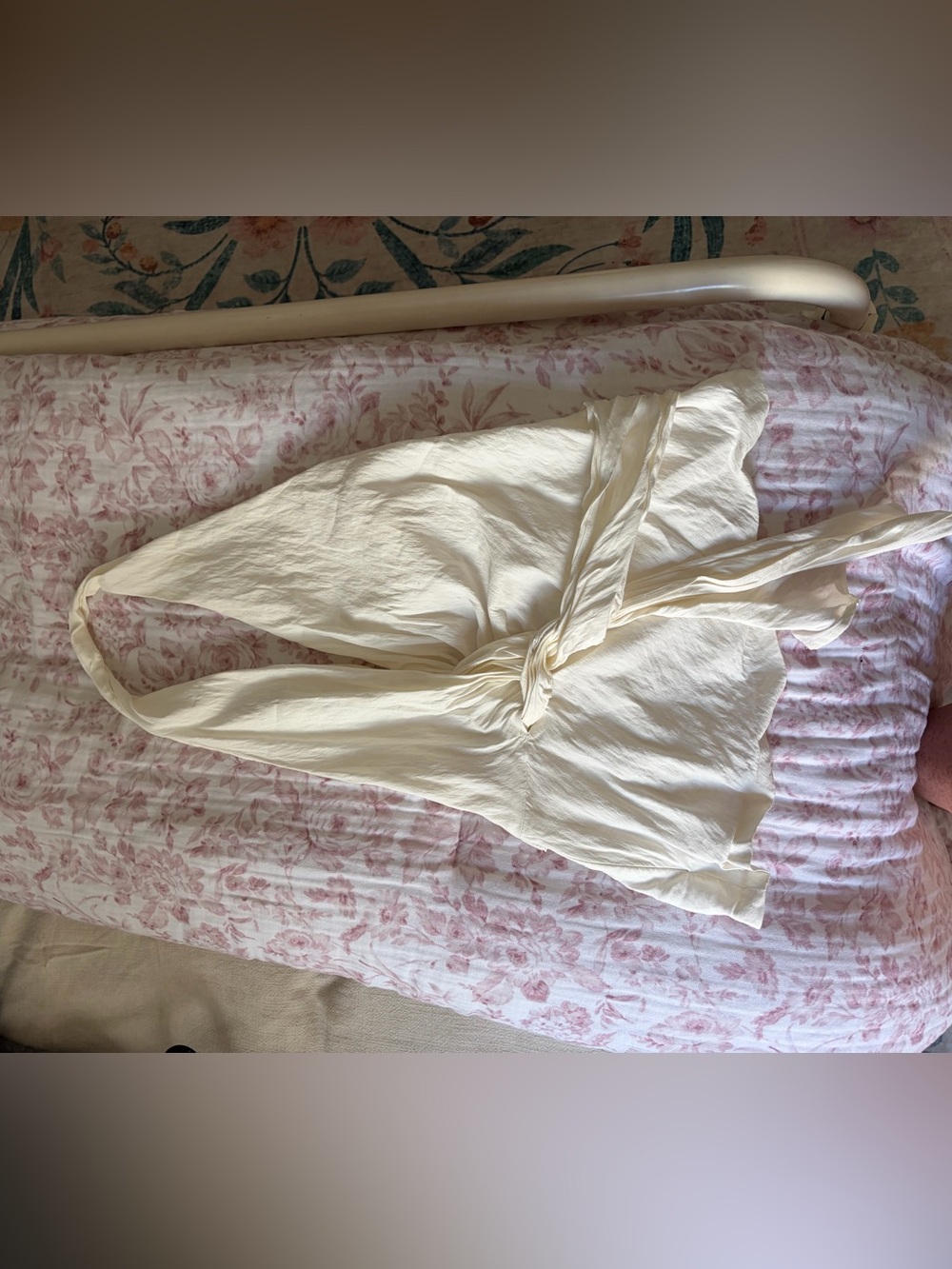 Zara Cream Twist-Detail Slip Chemise